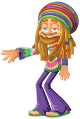 Colorful vector of a smiling Rastafarian man.