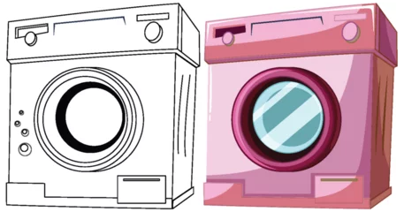 Fotobehang Vector illustration of two washing machines © GraphicsRF