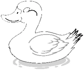 Deurstickers Simple vector drawing of a duck floating calmly © GraphicsRF