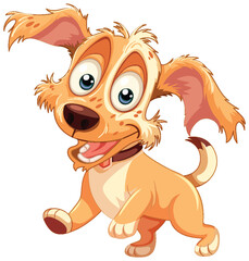 Cartoon illustration of a happy, playful dog.