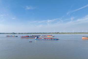 Fototapeta na wymiar Yangtze river shipping landscape
