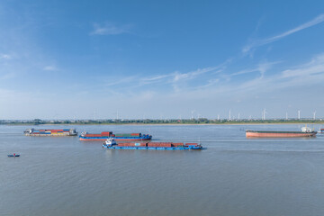 Yangtze river shipping landscape