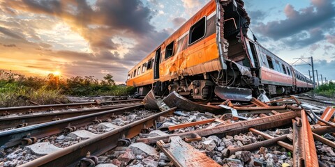 train accident  - obrazy, fototapety, plakaty