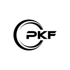 PKF letter logo design with white background in illustrator, cube logo, vector logo, modern alphabet font overlap style. calligraphy designs for logo, Poster, Invitation, etc.