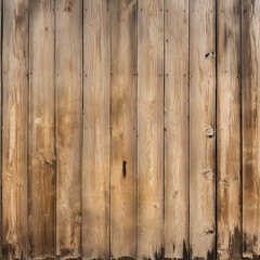 A closeup of the texture of an old wooden wall, showcasing its weathered and worn surface with visible cracks between planks