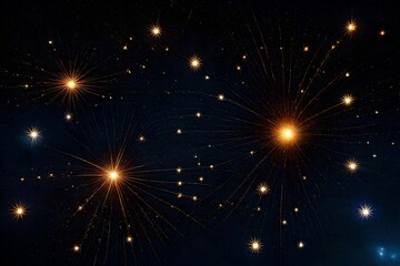 Fototapeta na wymiar Twinkling stars make the pattern of holiday symbols in a gorgeous night sky.