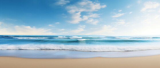 Fototapeta premium A beautiful ocean view with a few clouds in the sky