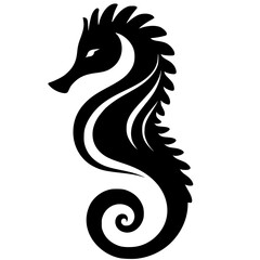 black and white sea horse