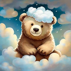 Fotobehang 구름 곰 © 현지 이