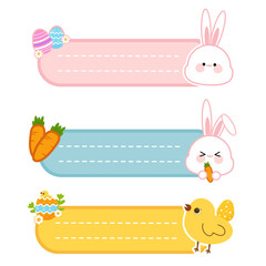 set of cute easter label or banners