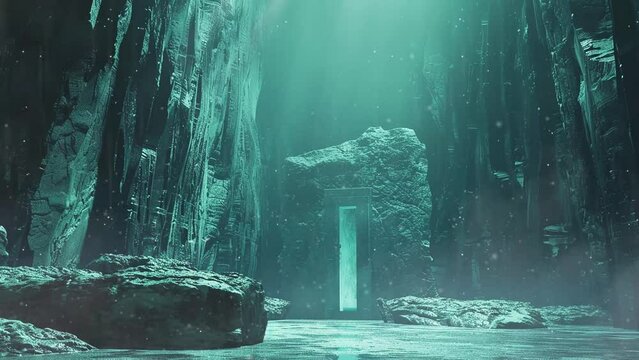 deep sea abyss discovery ancient alien presence unfold. seamless looping overlay 4k virtual video animation background