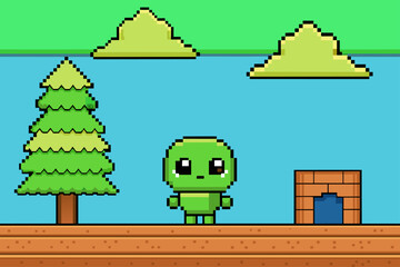Naklejka premium pixel cute background is tree
