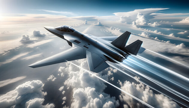 the jetfighter fly in the sky