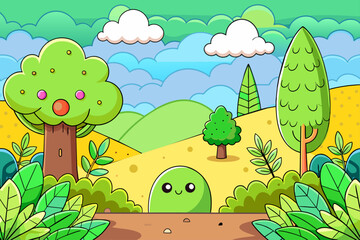 Naklejka premium plants cute background is tree