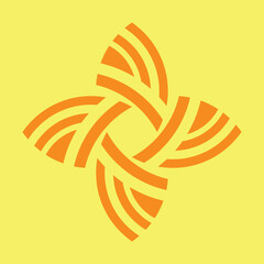 Obraz premium ceramic or tile vector designs that are abstract but also like flower petals. Dark yellow on a light yellow background.