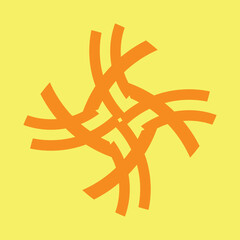 ceramic or tile vector designs that are abstract but also like flower petals. Dark yellow on a light yellow background.