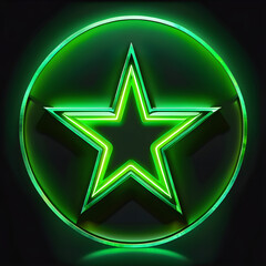 Obraz premium Emerald Illumination: Exploring the Artistry of Green Neon Stars(Generative AI)