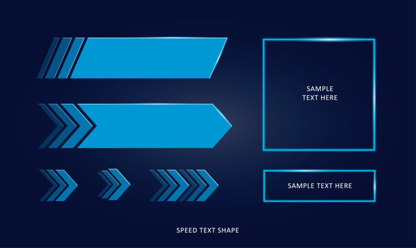 Blue tech speed shapes blurbs and arrows