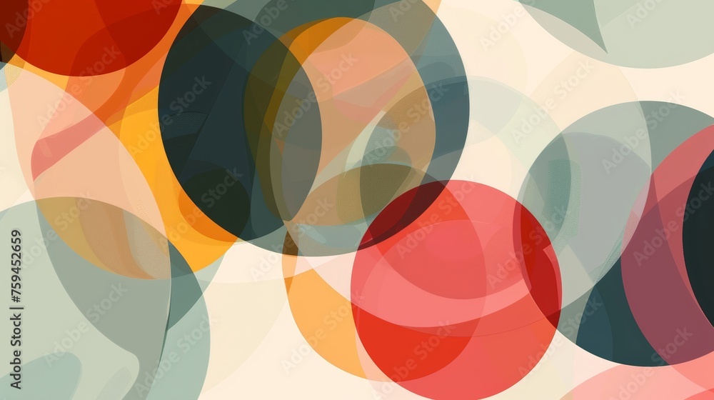 Poster a charming abstract design with natural shapes. fluid circles pattern in modern organic geometric st