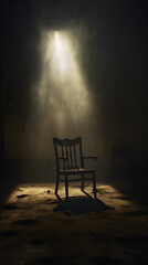 Fototapeta na wymiar A Captivating Depiction of Solitude, Mystery, and Reflection in an Abandoned Dark Room: Immersive Stock Photo