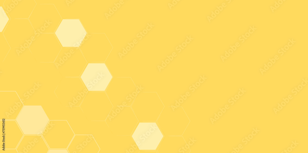 Poster vector geometric abstract background with simple hexagon elements with glowing hexagon geometric lin