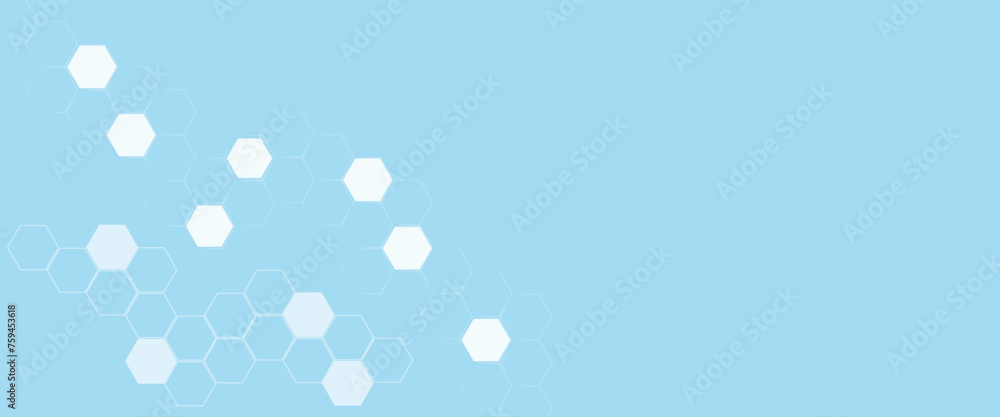 Poster vector geometric abstract background with simple hexagon elements with glowing hexagon geometric lin