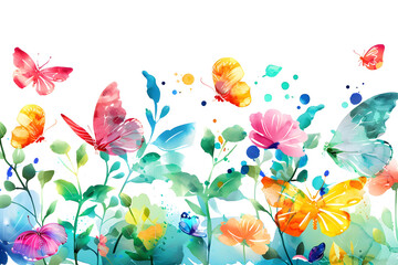 butterflies and flowers background