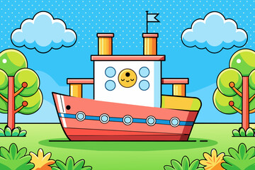 ship cute background is tree
