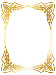 Decorative frames collection png transparent background, Art Deco gold frame vintage frame line geometric wedding label card frame