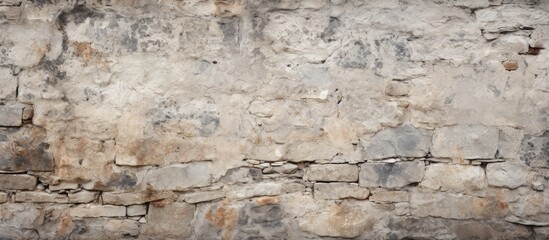 Plastered old stone wall.