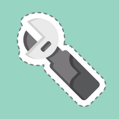 Sticker line cut Adjustable Wrench. related to Construction symbol. simple design editable. simple illustration