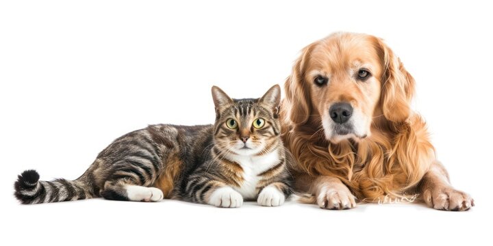 dog and cat isolated