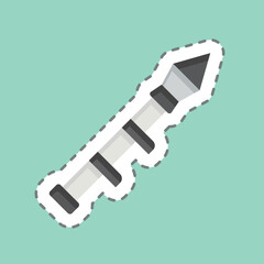 Sticker line cut Bazooka. related to Weapons symbol. simple design editable. simple illustration