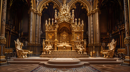 Fototapeta na wymiar The Coronation Chair, known as St Edward's Chair or King Edward's Chair 1300. Used for coronation of all British monarchs. generative ai