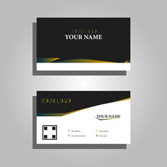 Stylish beautiful minimalistic business card. With dark gray, green, yellow color