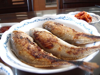 roasted fish on a plate