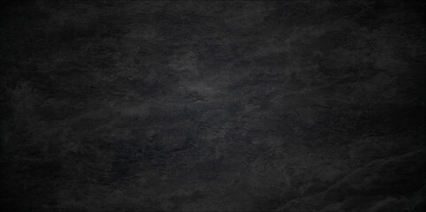 Distressed rough black grunge cracked wall slate texture. Chalk board and Black board grunge backdrop background. Wall grunge backdrop rough background dark black and stone. 