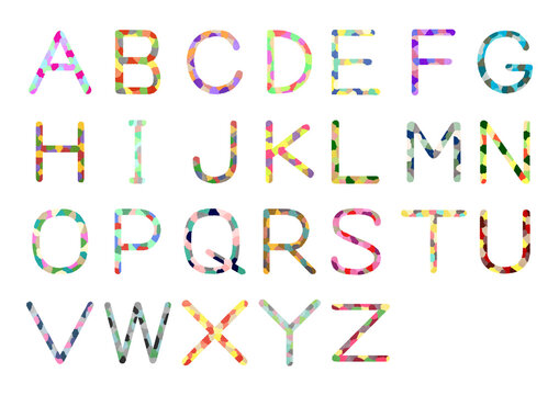カラフルなアルファベットの飾り文字