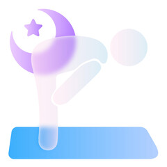 Shalat Praying Worship Ramadhan Muslim Islamic Icon Glassmorphism UI Icon Sign and Symbol Design Illustrator Png Svg	