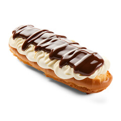 Delicious eclair on transparent background