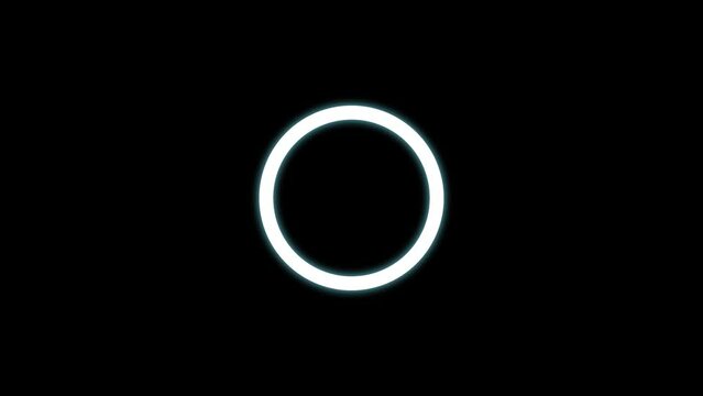  Loading circle icon on black background 4k video and loop loading bar animation.