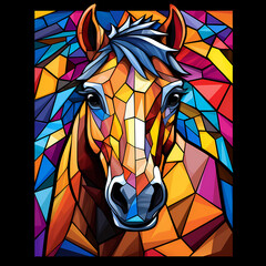 horse art illustration for print