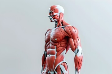 3D Medical Depicting Intricacies of Body Muscles - obrazy, fototapety, plakaty