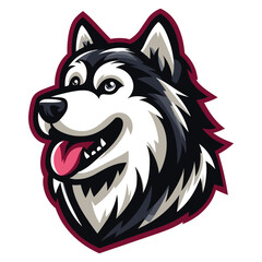 Naklejka premium Alaskan Malamute mascot vector illustration on white background