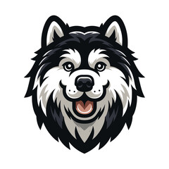 Naklejka premium Alaskan Malamute mascot vector illustration on white background