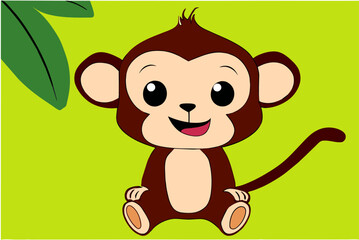 monkey cute background is tree