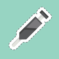 Sticker line cut Vaccination. related to Medical symbol. simple design editable. simple illustration