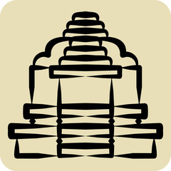 Icon Religion Hindu. related to Cambodia symbol. hand drawn style. simple design editable. simple illustration