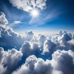 clear blue sky with a precisely cut white cloud, resembling a fluffy shape adorning the heavens