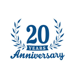 Celebrating 20 years anniversary logo design template. 20th anniversary celebrations logotype. Vector and illustrations.